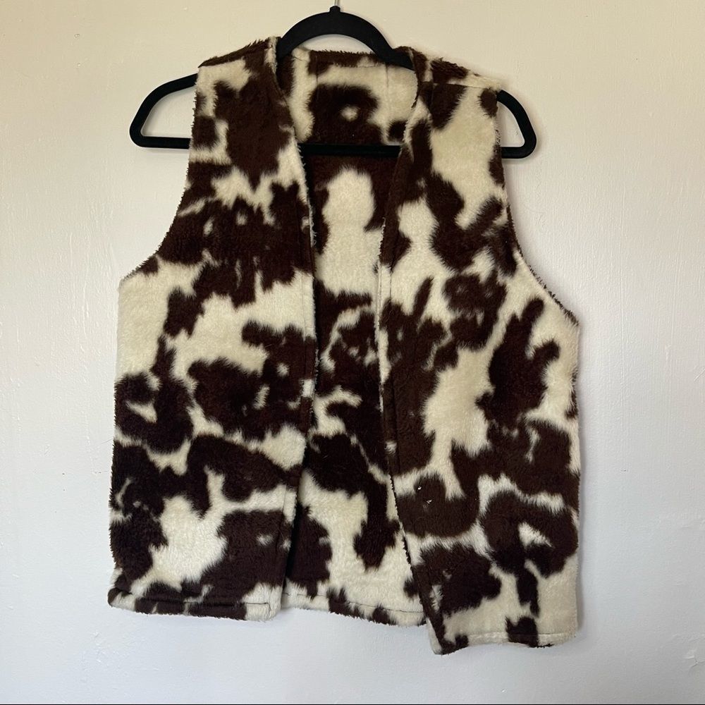 Cowhide Print Vest Warm & Comfy